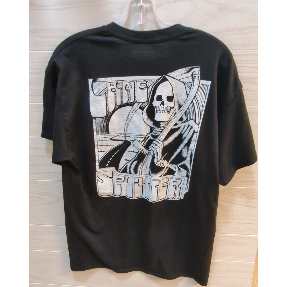 Lane Splitter Men T-Shirt Large L black Skelton scythe on back